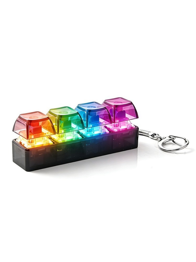 Gaming Keyboard Test - ライトアップ 4 キーフィンガーキーボードキーキャップストレスリリーフフィジェットトイキーホルダーキー LED ボタンピンチテスターオフィスデスクアクセサリー