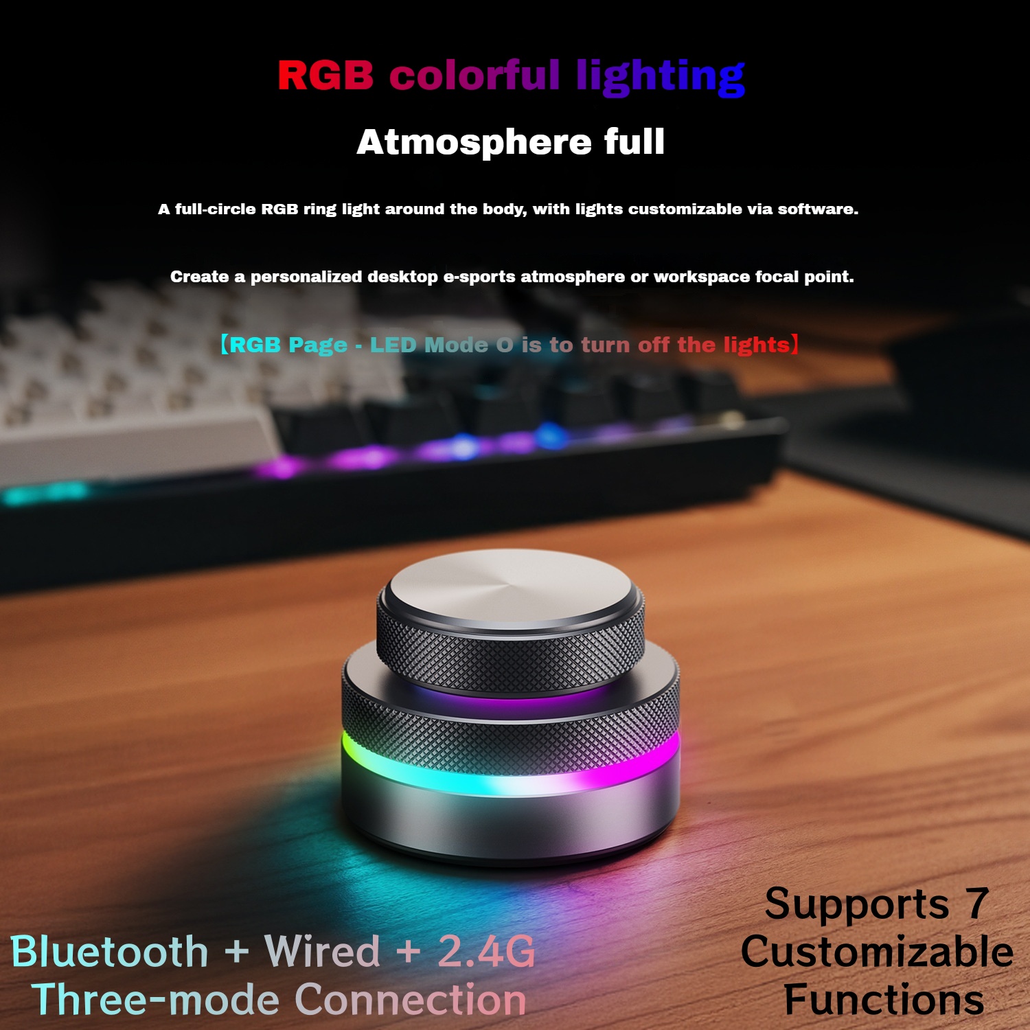 Gaming Keyboard No Rgb - RGBデュアルノブキーボード カスタマイズ可能なマルチメディア ライブストリーミング 音量と曲の調整 CNCアルミニウム合金 ワイヤレスキーボード