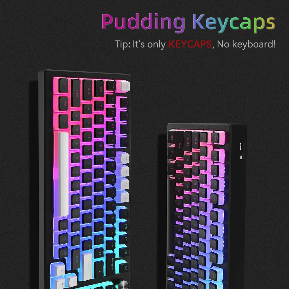 新しいプリンPBTキーキャップ 129キー ダブルショット  - Keyboard Gaming Blue Switch のレビューと価格
