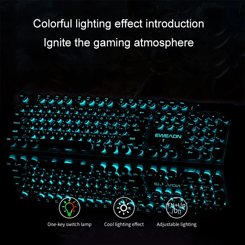 レトロパンクメカニカル風キーボードマウスセット有線ワイヤレス - Gaming Keyboard Nearby のレビューと価格