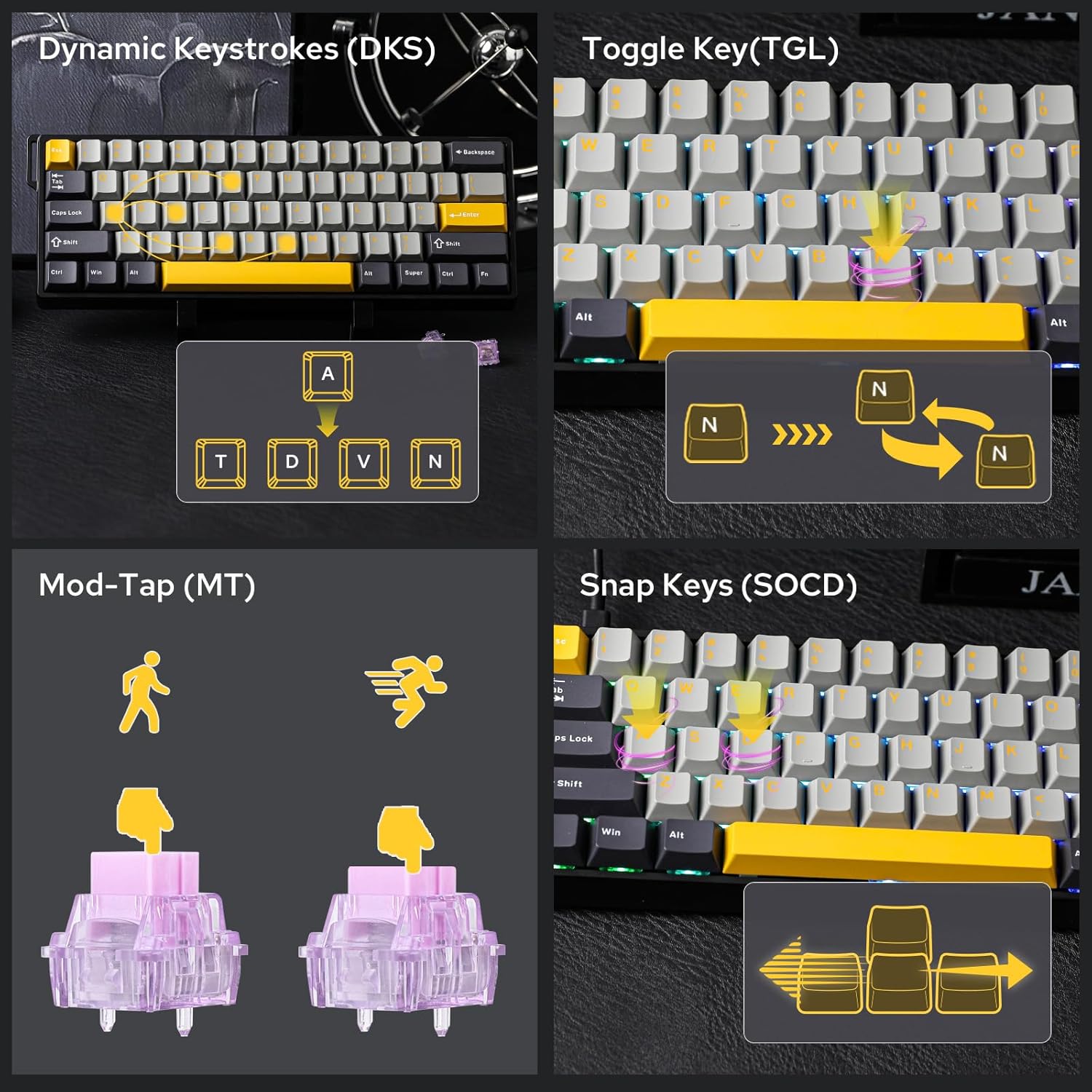 AULA WIN60 HE 60% Max Pro マグネテ - Gaming Keyboard Hot Swappable のレビューと価格
