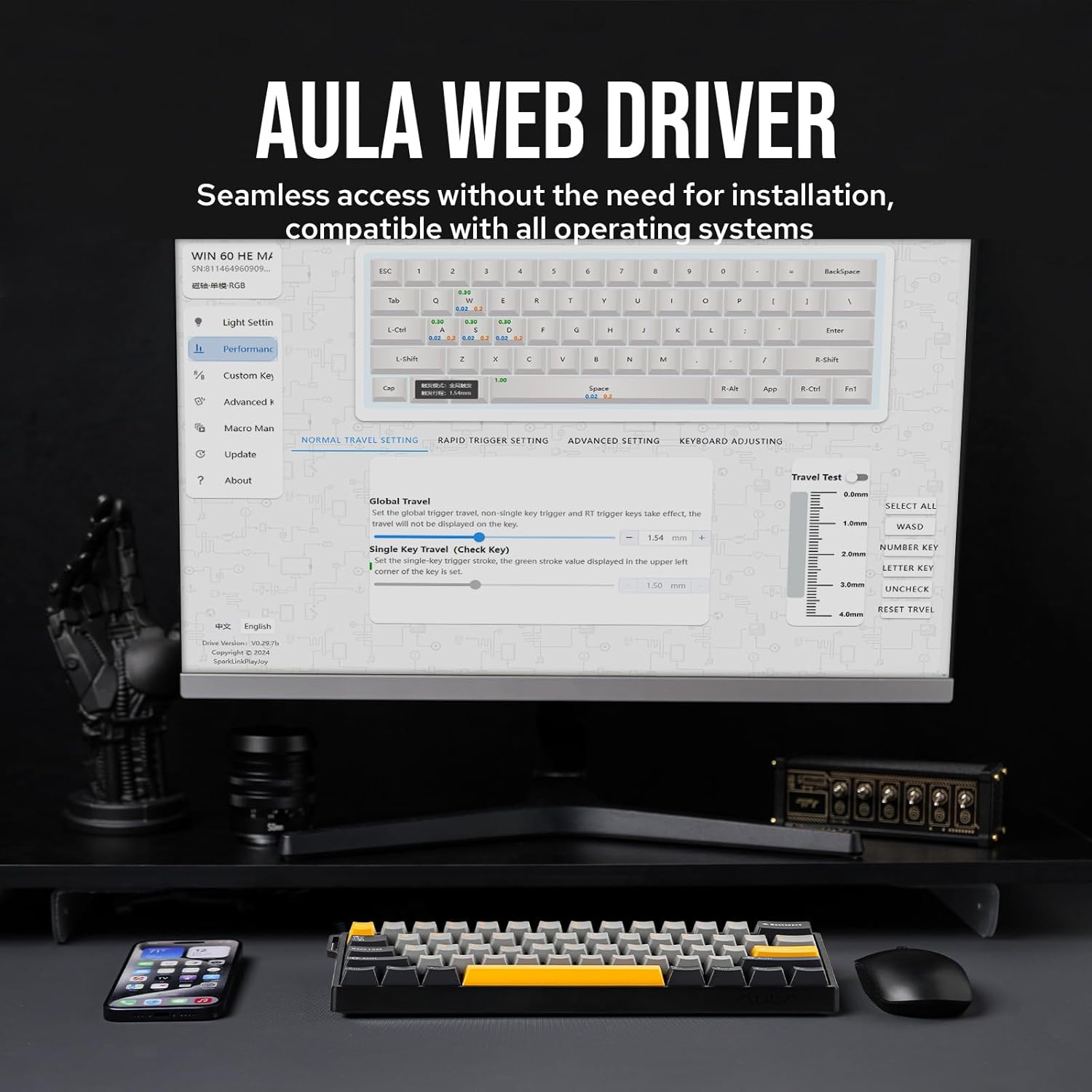 AULA WIN60 HE 60% Max Pro マグネテ - Gaming Keyboard Hot Swappable のレビューと価格