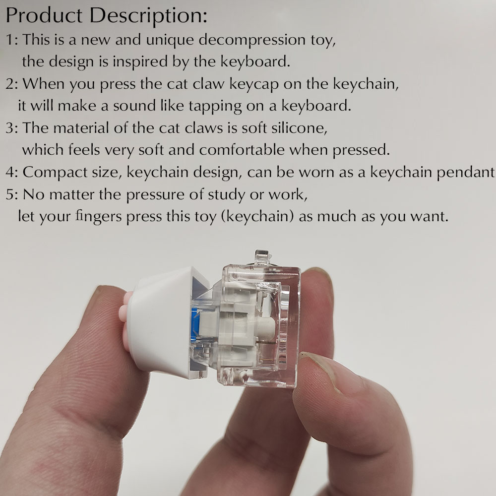 かわいい猫の爪キーホルダー、指先減圧おもちゃ、キーキャップテ - Gaming Keyboard Test のレビューと価格